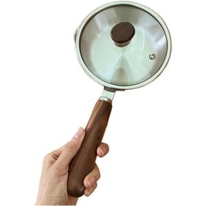 Lightweight and Versatile Uncoated Small Frying Pan, Non Stick Pot(14CM Pot lid)