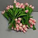 Jexine 100 Pcs Artificial Real Tulips Fake Artificial Tulip Flower Bulk Bouquet with Stem for Table Centerpieces Wedding Bridal Easter Mother's Day Garden Home Decor, 13.4''(Purple Rose)