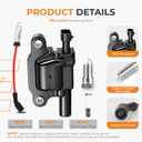 Autoexact Ignition Coil Packs & Iridium Spark Plugs & Wires Kit Fit for Chevy Silverado Tahoe Suburban 1500 Avalanche Express GMC Sierra Yukon Cadillac Escalade Pontiac Hummer 6.0L 5.3L, #UF413 8 Sets