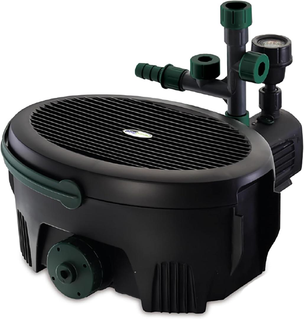 Pennington Aquagarden, Inpond 5 in 1 Pond & Water Pump, Filter, UV Clarifier, LED Spotlight and Fountain, All in One solution for a Clean, Clear, and Beautiful pond, for Ponds up to 600 Gallons