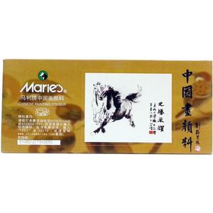 Marie's Artist Chinese Watercolor Paint Set - Professional Quality High Pigment for Vivid Color Mixing - 18 x 12 ml Tubes; Assorted Colors