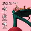 VETRESKA Cat Scratching Post, Large Cherry Cat Scratcher with Hammock, Tall Cat Scratch Interactive Toy with Natural Jute Rope for Indoor Cats, Kittens