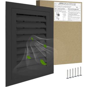 12"*18" Gable Vent,Aluminum Alloy Wall Vent Shed Vents,with Removable Strainer and 180 Degree Opening Angle.Ideal for Attic,Shed,Garage,Play House,Coop.[Inside Dimensions:9.5" w X 15" h]-Black 2 Pack