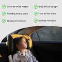 2Pack Car Window Mesh Screen 20"x43", Elastic Breathable Mesh Window Screen Sunshades Fit for Most Cars SUVs