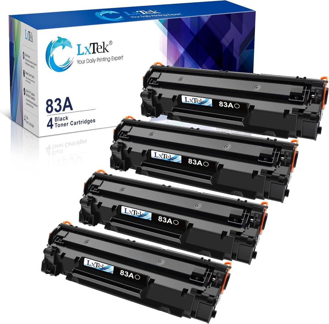 LxTek Compatible Toner Cartridge Replacement for HP 83A Toner Cartridges Compatible with LaserJet Pro MFP M125nw M201dw M225dw M201n M125a M127fn M127fw, 4 Black CF283A