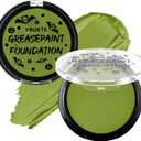 Ogre Green Foundation Oil Based Face Paint, Professional Green Greasepaint for St. Patrick's Day, Halloween Face Painting for Witch Shrek Hulk Goblin Monster for Adult Carnival & Costume Party