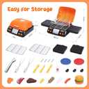 CUTE STONE Cooking Toy BBQ Set, 2 Layers Kids Grill Playset with Play Food, Pretend Smoke Sound and Light, Kitchen Accessories Utensils Toy, Outdoor Camping Barbecue Toys Gift for Toddlers Girls Boys