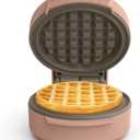 bella Snack-n-Store Mini Waffle Maker, EverGood Ceramic Nonstick Coating, Cord Wrap, Ready Indicator Light & Cool Touch Handles, Stackable Design & Customizable Plates, 400 Watt, Blossom