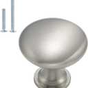 homdiy 10 Pack Brushed Nickel Cabinet Knobs, Single Hole Dresser Pulls, Satin Nickel Knobs, Drawer Knobs, Silver Hardware for Door, Kitchen and Drawer