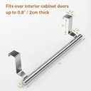 Stainless Steel Over Door Towel Rack Bar Holders for Universal Fit on Over Cabinet Cupboard Doors 2 Pack (Sliver)
