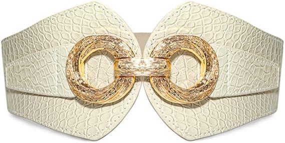 Wide Elastic Waist Belts for Women Fashion Cinch Belts for Dresses Jeans Jumpsuit (S: Fit Waist 25"-27", Brown)