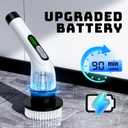 Electric Spin Scrubber for Bathroom: Shower Scrubber with Long Handle, Dual Speed Cordless Power Cleaning Scrub, 7 Brush Heads, IPX7 Waterproof Heavy Duty Cleaner Tools for Tub Tile Grout Wall