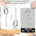 Mwellewm 6 Pcs Serving Spoons Set 9.5 Inch Large Stainless Steel Serving Spoons for Buffet Silver 3 Serving Spoons 3 Slotted Serving Spoons Dishwasher Safe for Parties Kitchen Buffet Catering Dinner