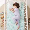 Graco Pack and Play Mattress Sheets Fitted, Dinosaur Mini Crib Sheets 2-Pack for Pack 'n Play Mattress, Stretchy Playard Sheets