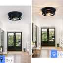 SKEJAO Flush Mount Ceiling Light Fixture,Black 2-Light Hallway Light Fixtures Ceiling,Light Fixtures Ceiling Mount for Farmhouse, Kitchen, Hall, Bedroom, Bathroom (2 Pack)