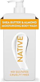 Native Moisturizing Body Wash Contains Naturally Derived Ingredients | For Women & Men, Sulfate, Paraben, & Dye Free Leaving Skin Soft and Hydrated | Shea Butter & Almond 18 oz