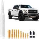 Spiral Aluminum Alloy Bullet Antenna 50 Cal Car Truck Antenna Truck Accessories Silverado 1500 F150 F250 F350 Mustang Explorer 1500 Sierra 1500 Pickup Truck Short Replacement Antenna5.5in White