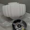 LIGHTLAND Milk Glass Ceiling Light, 13.8 Inch Mid Century Semi Flush Mount Ceiling Light Fixture, Vintage Chandelier for Bedroom, Living Room, Dining Room, Hallway (Style A, White)