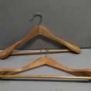 HOUSE DAY Wood Suit Hangers for Men, Smooth Wide Shoulder Wooden Hanger with Non Slip Pant Holder, Wide Hangers for Suits, Coats, Jackets, Heavy Wide Clothes Hanger 2 Pack, Natural
