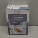 Electric Lunch Box Food Heater 100W, 4 in 1 Ultra Quick Heated Lunch Boxes for Adults 12V/24V/110V/220V Portable Food Warmer for Car/Truck/Office With Fork Spoon and Insulated Carry Bag (Pear White)