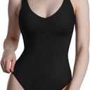 LANBAOSI Women's V Neck Short Sleeve Bodysuit for Women Sexy Sleeveless Tank Tops Collection Womens Body Suits Tops