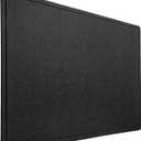 36" x 24" Large Bulletin Board for Wall | Decorative Felt Pin Board with 30 Push Pins | Foldable Photo Display Board for Office, Home & Classroom | Self-Adhesive Tape Included (Black)
