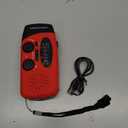 2000mAh SOS Alarm Emergency AM FM Weather Radio, 3LED Type-C Hand Crank Solar Battery Operated Portable Wind Up Radio Flashlight, Cell Phone Charger Survival Kit (Red)