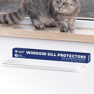 Panther Armor Large Window Sill Protector for Pets  Scratch-Resistant, Durable & Transparent  Easy Peel & Stick Installation  2-Pack for Dog & Cat Scratch Protection