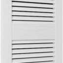 Ekena Millwork Lifetime Vinyl LL1S12X03600WH Standard Cathedral Top Center Mullion, Open Louver Vinyl Shutters, w/Installation Shutter-Lok's & Matching Screws (Per Pair), 12"W x 36"H, White