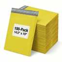 BOX USA Shipping Bags 10" x 13" (100-Pack) Yellow - Heavy Duty Self-Adhesive Envelope Poly Mailers for Packing, Secure Shipping, & Small Business Mailing