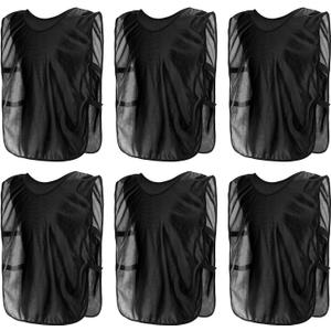 PATIKIL Scrimmage Vest Soccer Pennies Soccer Jersey Training Vests Team Sports Pinnies Youth Football Practice Jerseys (Medium, Black)