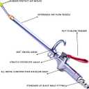 High Volume Powerful Industrial Air Blow Gun, 17-26 Inch Extensible Stainless Steel Air Flow Nozzle, Pneumatic Air Compressor Accessories Tool, Extended Dust Air Blower Gun with 360 Degree Swivel Hook