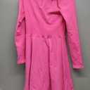 OQQ Womens Dress Casual Long Sleeve Elastic Simple A-Line Zipper Mini Dress (Rose) Size L
