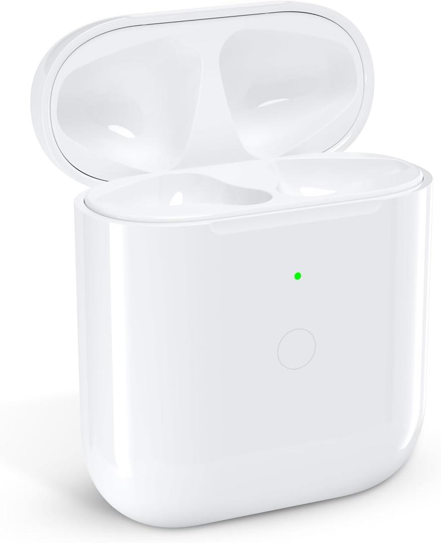 Charging Case for AirPod 1st/2nd Generation, Charger Port for Airpod Replacement Charger Case Built-in 450 mAh Battery Support Wireless & Wired -No Earbuds