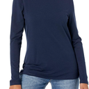 Ambiance  Essentials Women's Long-Sleeve Turtleneck Dark Blue S