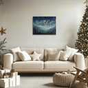 5 x RLTXBUK O Holy Night Christian Christmas Wall Art Decor, Christian Christmas Wall Decor, Religious Starry Night Mountain Forest Bible Verse Framed Canvas Prints Posters for Home Bedroom, 14x11 Inch