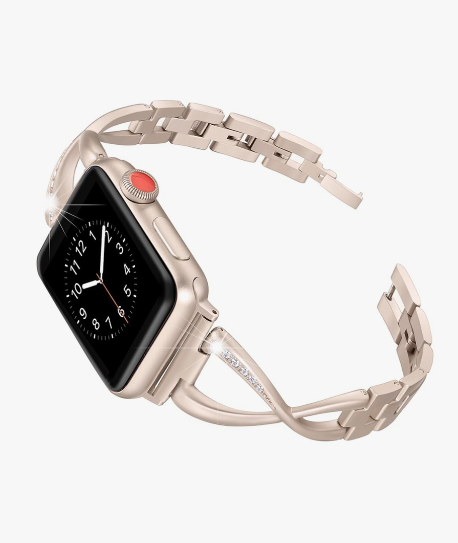 Secbolt Bands Compatible with Apple Watch Band 38mm 40mm 41mm 42mm 44mm 45mm 46mm 49mm Iwatch SE Series 10/9/8/7/6/5/4/3/2/1 Women Dressy Jewelry Stainless Steel Accessories Wristband Strap