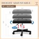 Wesiti Under Desk Foot Rest with Wheels, Adjustable Rolling Foot Stool Ottoman with Lockable Casters, PU Padded Leg Support for Office, Home, Pedicure & Workstation, 19.3 x 16.9 Inch , 15-19.8 Inch