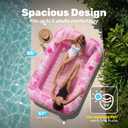 SLOOSH Inflatable Tanning Pool Lounger Float, 85" x 57" Extra Large Pool Floats Adult with Pillow, 4 in 1 Suntan Tub Raft Floatie,Sunbathing Bed Lounge for Water Blow Up Ball Pit, XL-Blushing Pink
