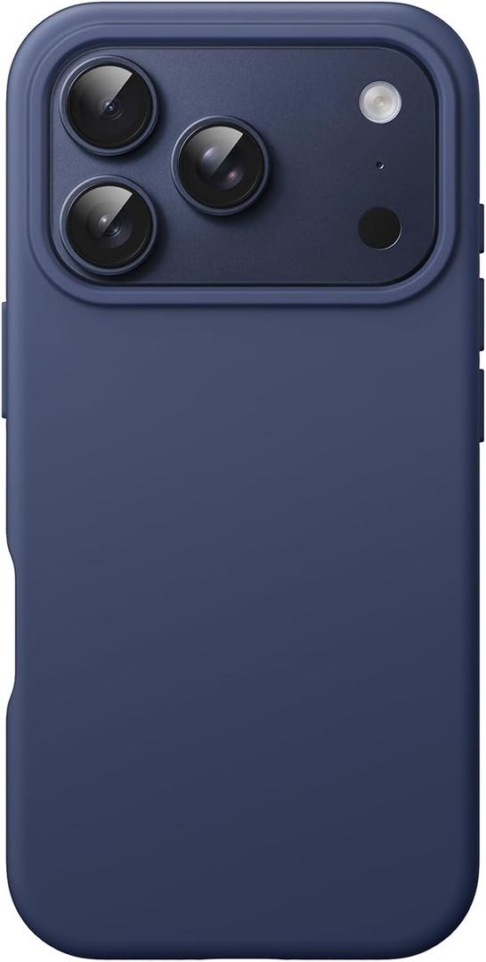 JETech Liquid Silicone Case for iPhone 17 Pro 6.3-Inch, Silky Soft Touch Full-Body Protection, Anti-Scratch Shockproof Phone Cover with Microfiber Lining (Dark Blue)