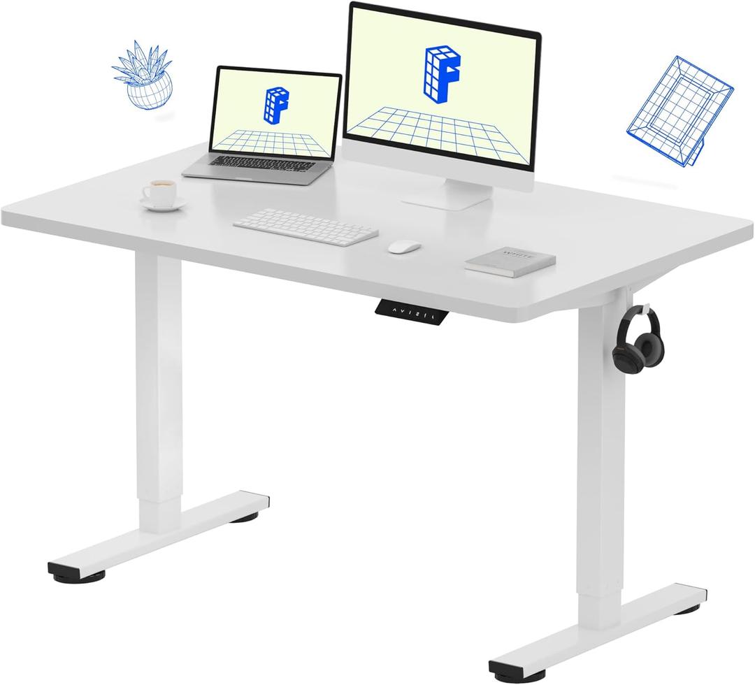 White Electric Standing Desk