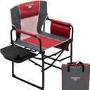 SUNNYFEEL Oversized Camping Directors Chair, Portable Folding Lawn Chairs for Adults Heavy Duty with Side Table,Pocket for Beach, Fishing,Picnic,Concert,Tailgating, Outdoor Foldable Camp Chair (1 PC, Red)