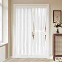 Vatge 50% Sunlight Blocking French Door Curtain, 36 x 72 Inch Door Curtains for Door Window Coverings, 1 Panel, W36 x L72, Pure White