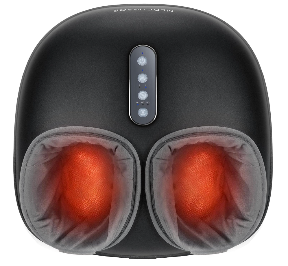 Medcursor Foot Massager with Heat  Shiatsu Feet Massage Machine Delivers Relief for Tired Muscles & Plantar, Deep Kneading Therapy, MultiLevel Settings for Home, Office Use, Size up to 13"