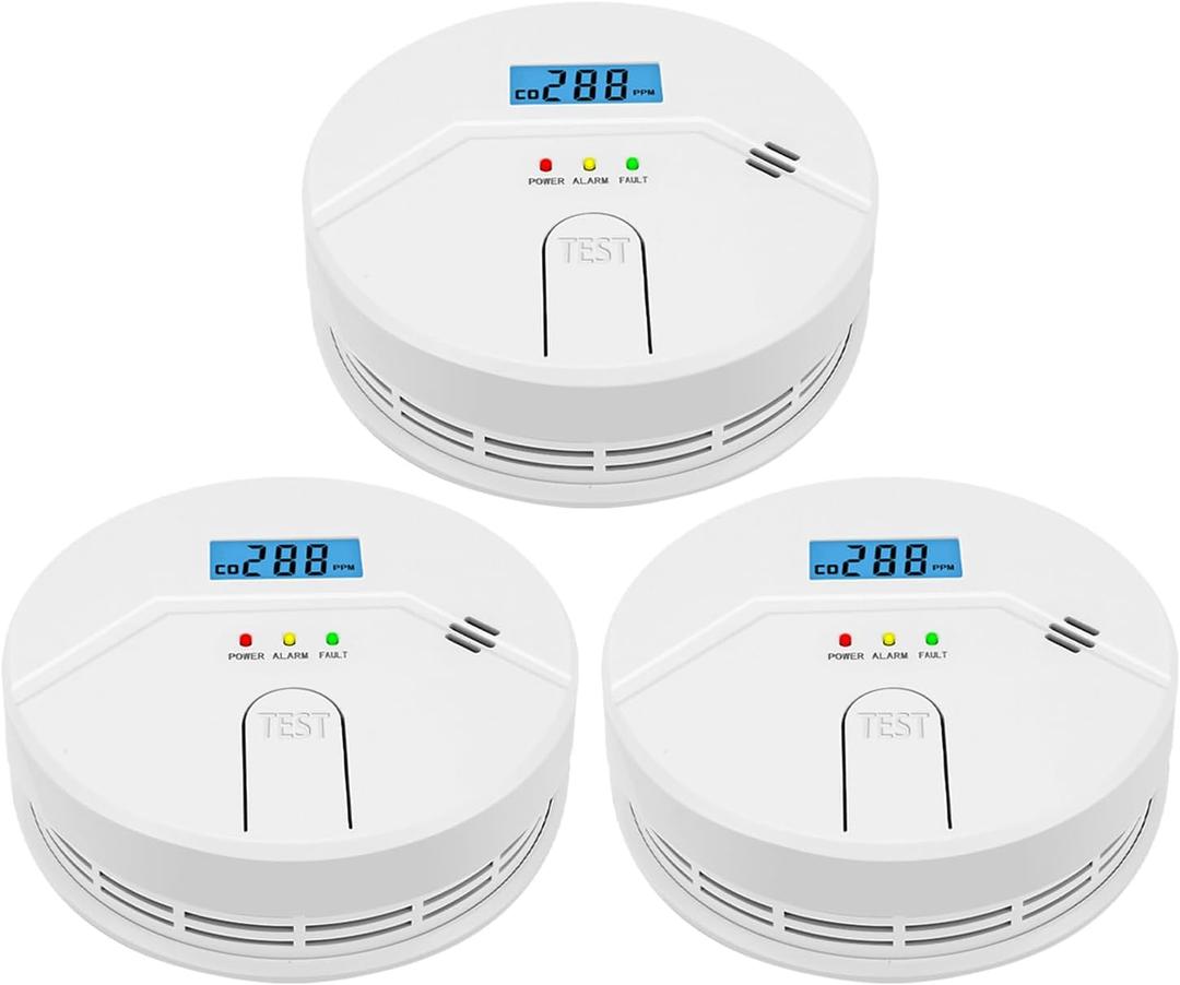 3 Packs, Smoke and CO Alarm, Smoke and Carbon Monoxide Detector,2 in 1,Smoke Detector Carbon Monoxide Detector Combo,85 db Alarm