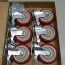 6 x 6 Pcs 4 Inch Heavy Duty Casters, (6 casters Load Capacity 3300 lbs) Lockable Swivel Bearing Caster with Brakes for Workbenches, Shelves, Carts, Etc.