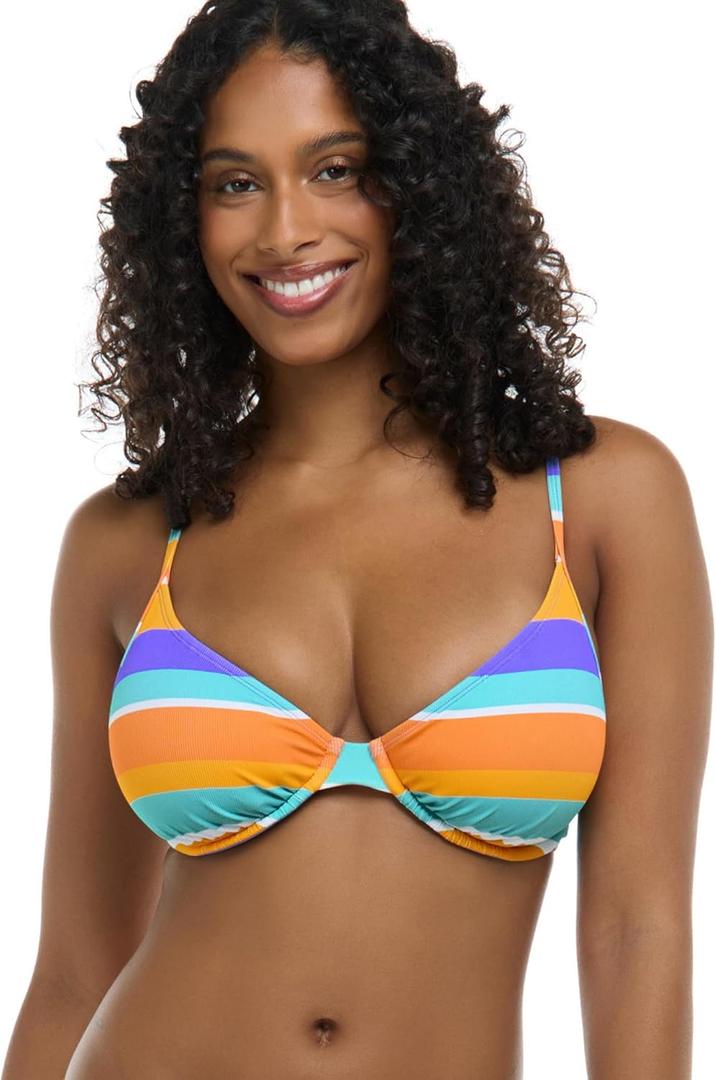 Body Glove Women's Solo Underwire DD Cup Bikini Top Swimsuit with Adjustable 2-Way Back Detail (Harmony Colorblock)