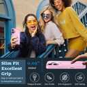 Magnetic for iPhone 17 Stand Case with Screen Protector, [Full Camera Protection] (Compatible with MagSafe) Military Grade Drop Protection, Translucent Matte Bumper Cover Case, Pink