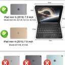 TUNKARMOR Keyboard Case for iPad mini 5 & Mini 4 7.9 inch - with Mouse and Magnetically Keyboard, Case with Pencil Holder for iPad mini 5th / 4th Generation, Auto Sleep/Wake, Black