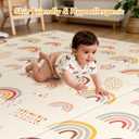 79x71 Baby Play Mat- Extra Large Playmats for Baby,Foldable Baby Foam Playmat for Floor,Thick Cushioning Padding Foam Playmat for Baby and Toddlers Infants, Baby Foam Playmat for Indoor or Outdoor Use